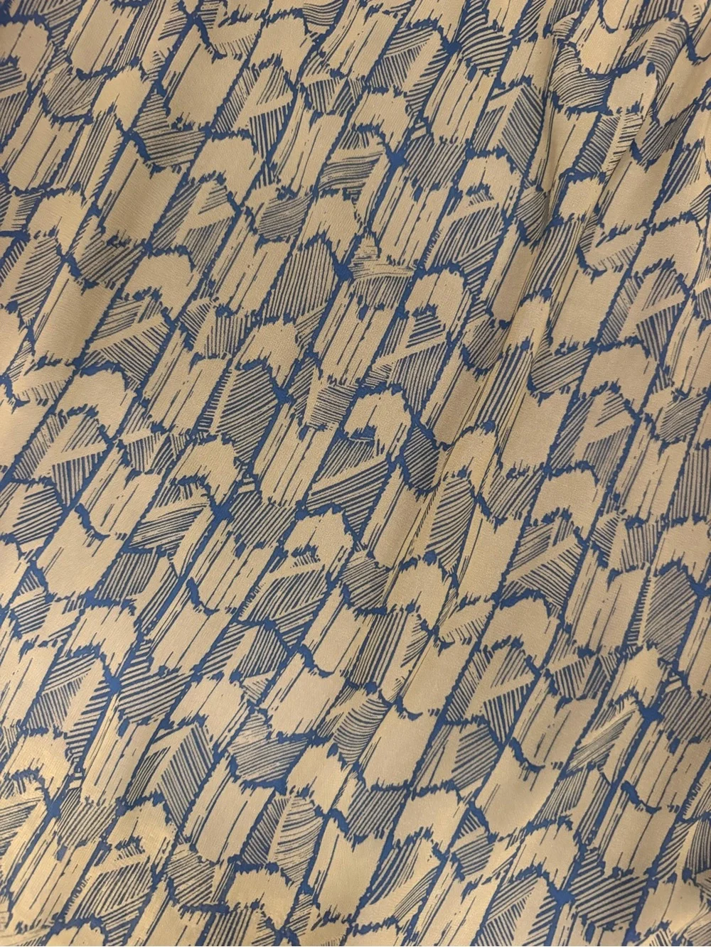 NWT LuLaRoe Lola Tan Navy Patterned Skirt Sz XL